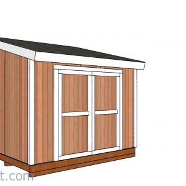 8x10 Storage Shed Plans - Lean to Roof - Digital Download