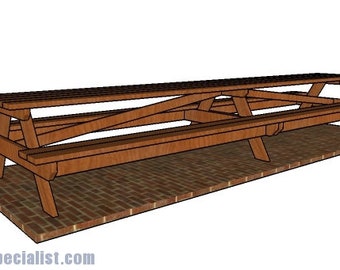 Large 16 ft Picnic Table - DIY Woodworking Plans