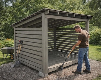 10x10 Firewood Shed Plans – 4 Cord Lean To Wood Storage (PDF)