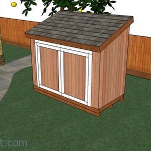 4x8 Short Shed Plans - Lean to Roof - PDF Download