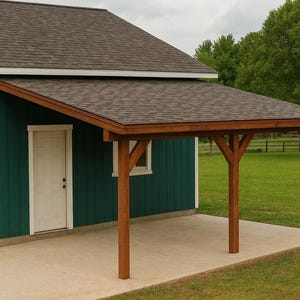 12x24 Attached Lean to Carport Plans - PDF Download