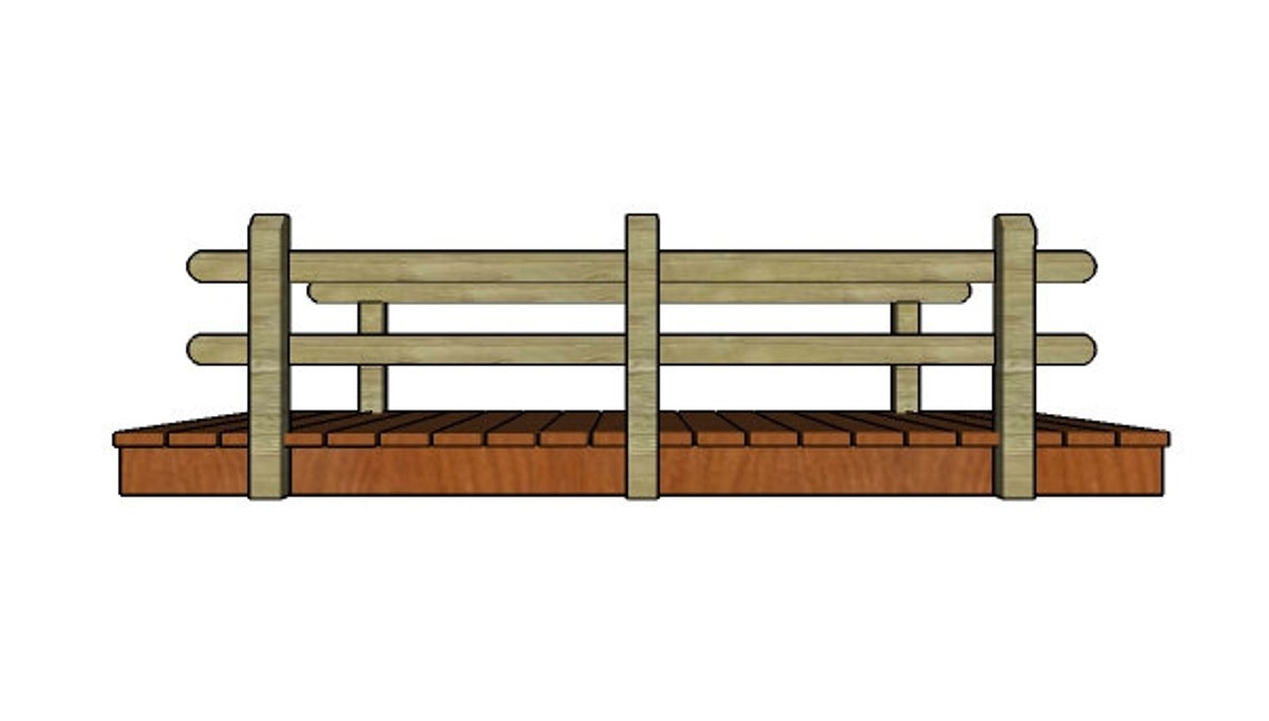 10 Ft Flat Garden Bridge Plans PDF Download Etsy