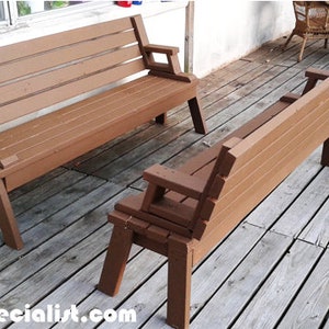 Folding Picnic Table Bench Plans - Picnic table bench plans - DIY Digital Outdoor Furniture Plans