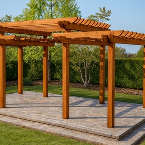 DIY 10x20 Tiered Pergola Plans – Multi Level Wooden Pergola, Backyard Shade Structure, Outdoor Patio Pavilion, Step by Step PDF Project
