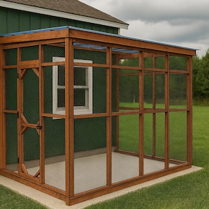 Plany montażu zadaszenia 6x8 z dołączonym chodnikiem dla kotów – pobierz plik PDF