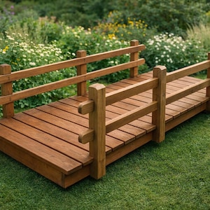 10 ft Flat Garden Bridge Plans - PDF Download