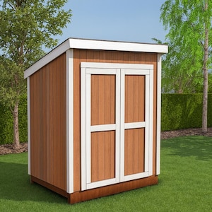 DIY 5x7 Lean to Shed Plans - Small Garden Tool Shed Plans - PDF Download