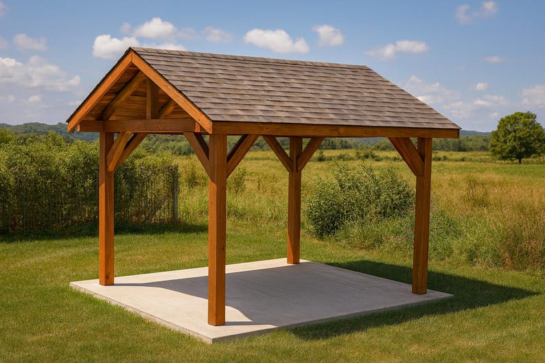 10x12 Wooden Gable Pavilion Plans - PDF Download - Etsy
