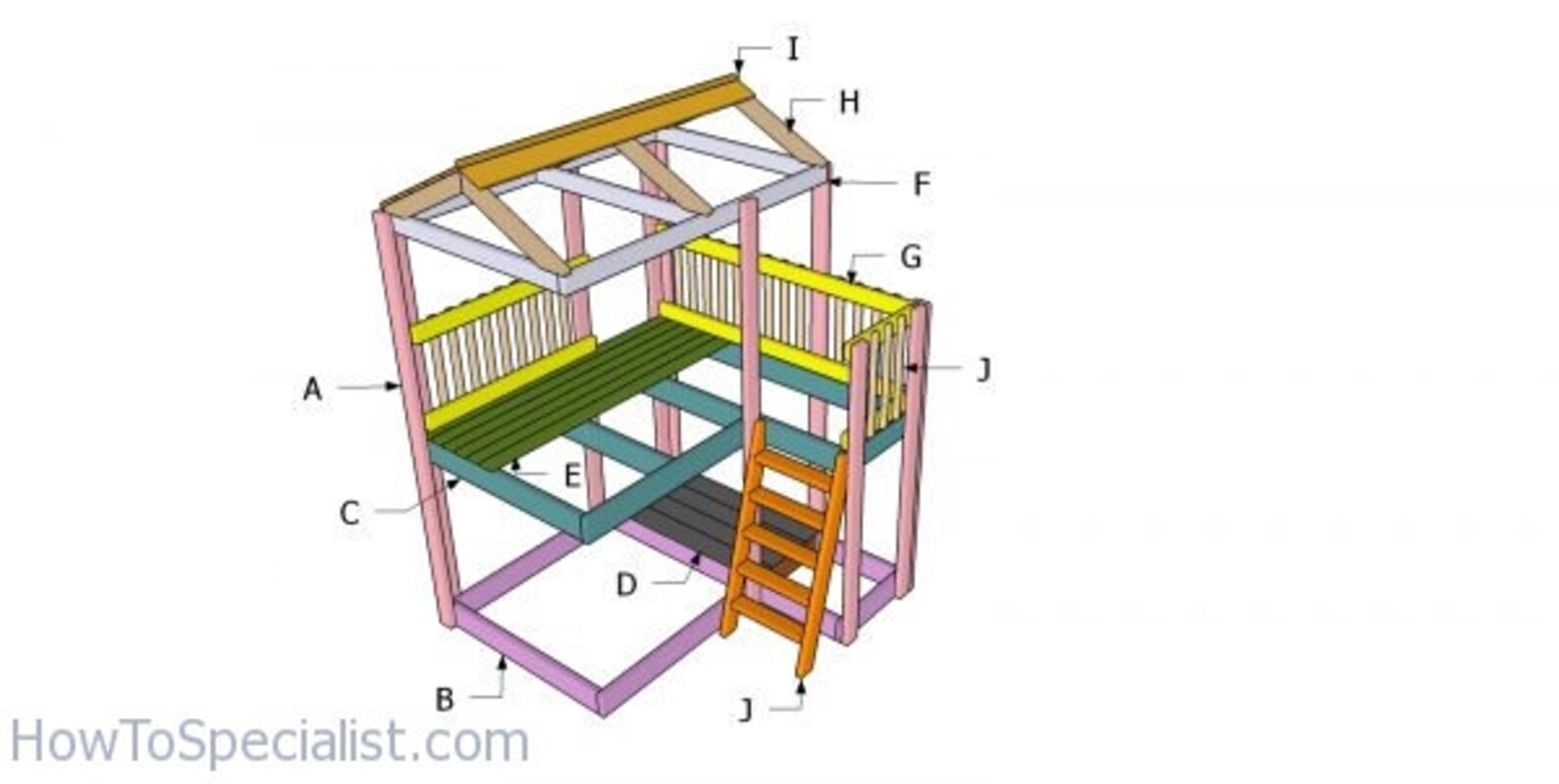 Outdoor Kids Fort With Slide Plans Etsy Canada
