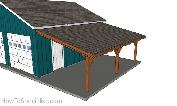 12x24 Attached Lean to Carport Plans