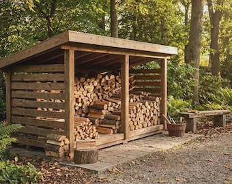8x16 Firewood Shed Plans – DIY Wood Storage, Holds 6 Cords (Step by Step)