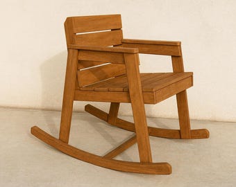 DIY Rocking Chair Plans – Modern Wooden Rocker, Indoor Outdoor Chair, Rustic Furniture, Step by Step PDF Woodworking Project