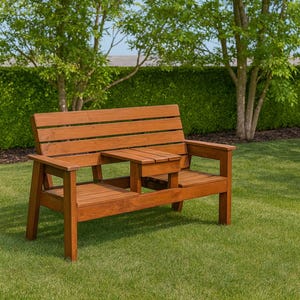 DIY Double Chair Bench Plans - 2 Chair Bench with Table Plans - Jack and Jill Bench Plans - PDF Download