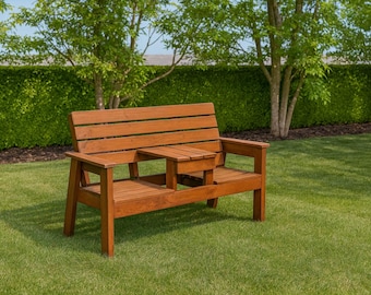 DIY Double Chair Bench Plans - 2 Chair Bench with Table Plans - Jack and Jill Bench Plans - PDF Download