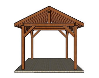 10x12 Wooden Gable Pavilion Plans