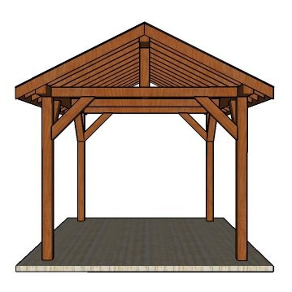 10x12 Wooden Gable Pavilion Plans
