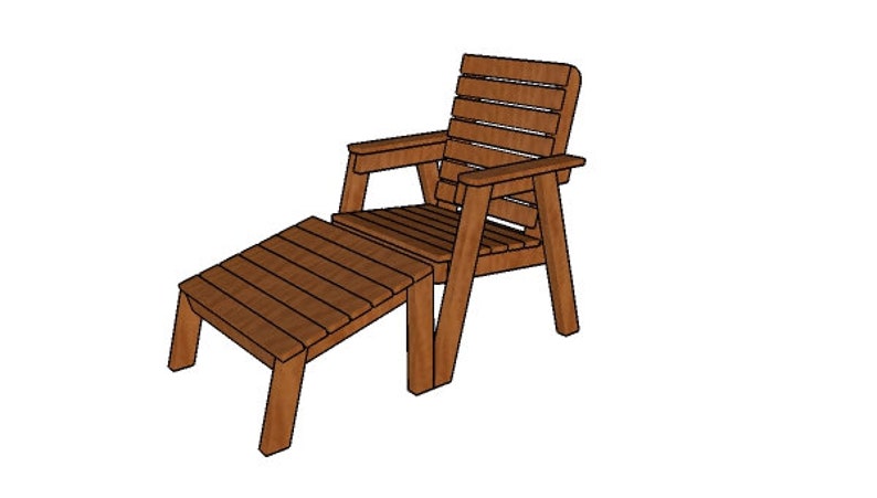 K&ouml;nnte beinhalten: Ein Holz-Au&szlig;enstuhl mit passender Fu&szlig;st&uuml;tze. Der Stuhl hat eine Lattenlehne und Armlehnen. Die Fu&szlig;st&uuml;tze ist rechteckig und ebenfalls aus Holz. Der Stuhl und die Fu&szlig;st&uuml;tze sind mittelbraun.