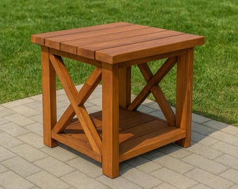 Planos de mesas auxiliares DIY: mesa auxiliar de madera, mesita de noche, muebles de sala, decoración rústica para dormitorio, proyecto de carpintería paso a paso en PDF