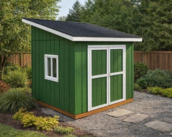 DIY 8x10 Lean to Shed with Window Plans - PDF Download