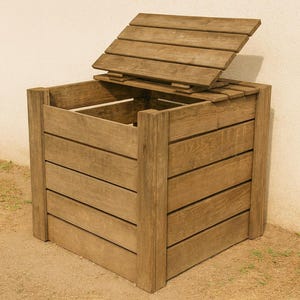 DIY Compost Bin Plans – Wooden Garden Composter, Outdoor Recycling Box, Backyard Composting, Step by Step PDF Woodworking Project