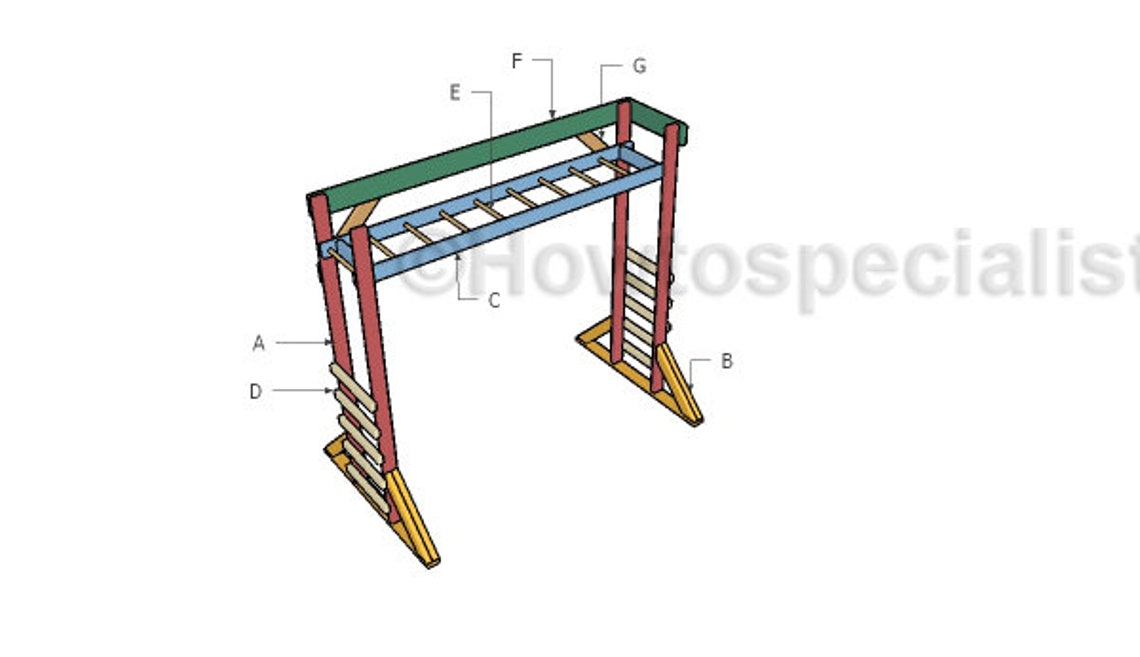 Wooden Monkey Bars Plans PDF Download Etsy