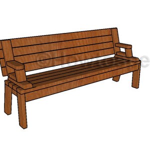 Pu&ograve; includere: Una panchina in legno con schienale e seduta a doghe e braccioli. La panchina &egrave; realizzata in legno marrone e ha un design semplice e robusto. &Egrave; adatta per l'uso all'aperto e misura circa 152 cm di lunghezza.