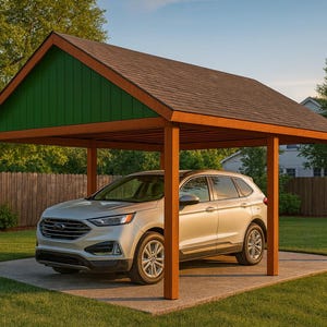 DIY 20x20 Carport Plans – DIY Gable Roof Shelter for 2 Cars - PDF Download