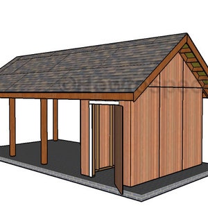 12x26 Carport with Storage Plans