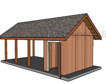 12x26 Carport with Storage Plans