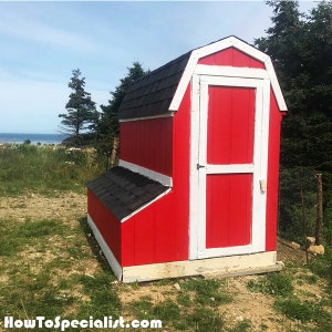 4x8 納屋型鶏小屋（巣箱付き） - DIY 木工プラン