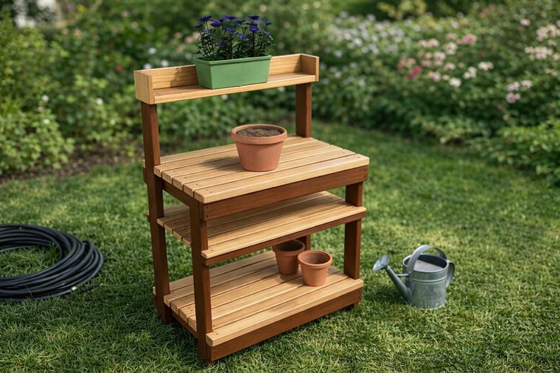DIY Potting Bench Plans – Easy Build Garden Table (PDF Download) - Etsy