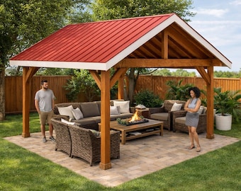 DIY 16x14 Large Gable Pavilion Plans - PDF Download