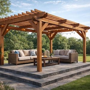 10x16 Free Standing Pergola - DIY Digital Pergola Plans - PDF Download image 1