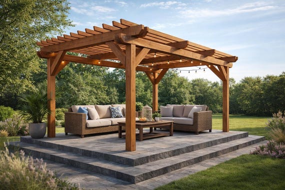 10x16 Free Standing Pergola - DIY Digital Pergola Plans - PDF Download