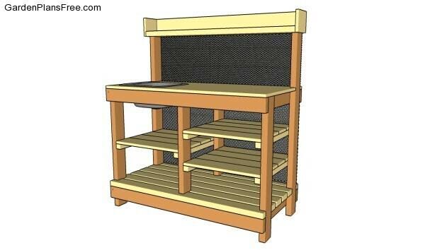 Potting Bench Plans With Sink – One-day DIY Garden Workstation ...