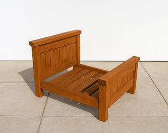 DIY Farmhouse Pet Bed Plans – Rustic Dog Bed, Wooden Cat Bed, Indoor Pet Furniture, Step by Step PDF Woodworking Project