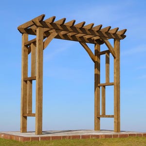 DIY Garden Arbor Plans – 2x4 Wooden Arch, Outdoor Trellis, Backyard Entryway, Rustic Pergola Style, Step by Step PDF Woodworking Project