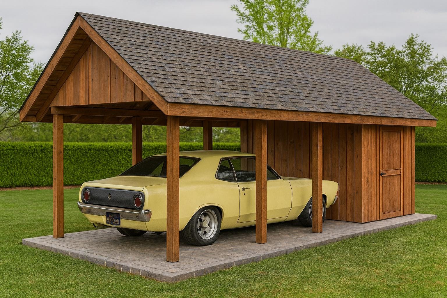 12x26 Carport With Storage Plans - Open Garage Plans - PDF Download - Etsy, image size:1536x1024