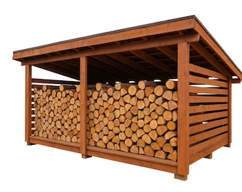 Firewood Shed Plans – 12x16 Lean-To Log Storage (DIY Printable PDF Download)
