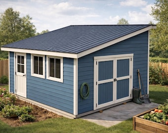 DIY 16x16 Lean to Shed Plans - PDF Download