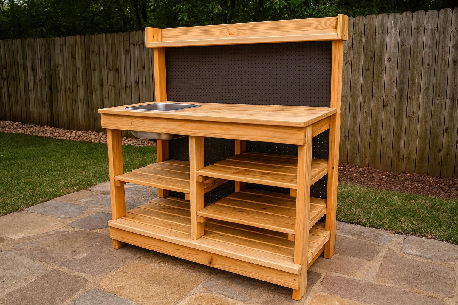 Potting Bench Plans With Sink – One-day DIY Garden Workstation ...