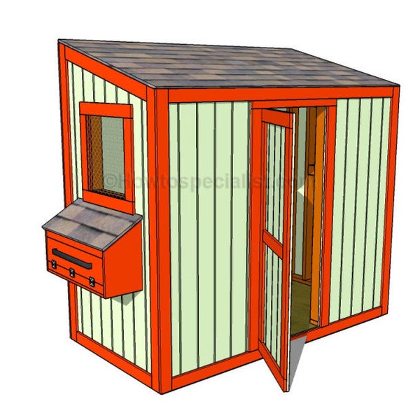 4x8 Simple Lean to Chicken Coop Shed Plans - PDF Download