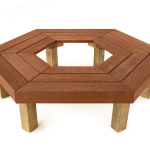 Hexagon Tree Bench Plans - Outdoor Digital Furniture DIY Plans