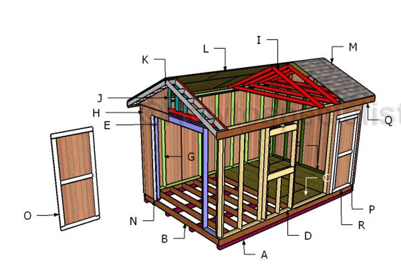 DIY 10x16 Gable Shed Garden Shed Plans Etsy