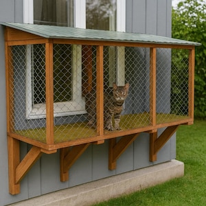 DIY Window Catio Plans - Simple Window Cat Enclosure Plans - PDF Download