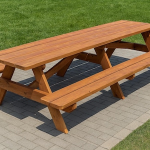 12 foot Picnic Table Plans - Large Picnic Table with Benches Plans -  PDF Download