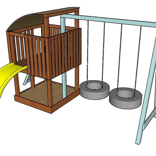 Playhouse Slide Plans DIY Children Outdoor Kids Swing/ Sandbox Etsy