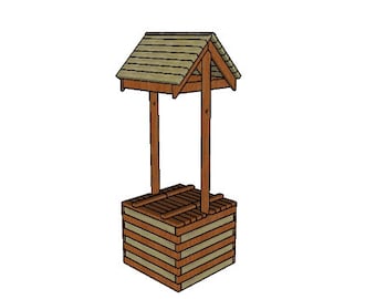 Garden Wishing Well made from 2x4s - DIY Woodworking Plans