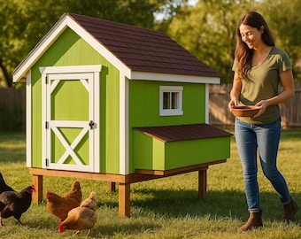6x6 Chicken Coop Plans – DIY Backyard Hen House with Nesting Boxes - PDF Download