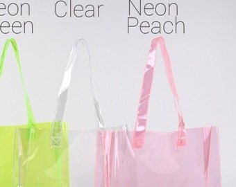 Clear Tote Bag, Personalized, 15'' x 12'' x 4'' Clear Bag, Clear Beach bag, Bachelorette, Clear Tote, Clear Stadium Bag, Transparent bag